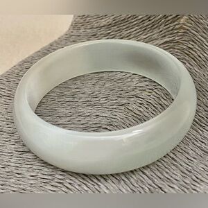 White Jade Transluscent  Bangle Bracelet small